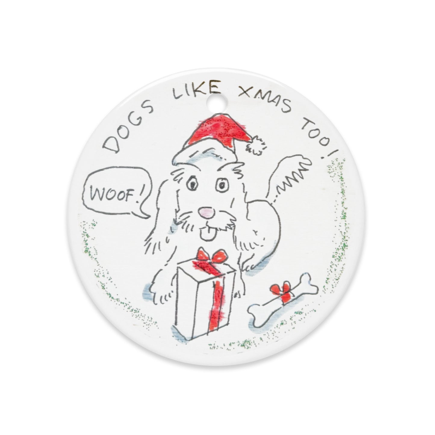 Chris Isaak Dogs Like Christmas Too Ceramic Ornament