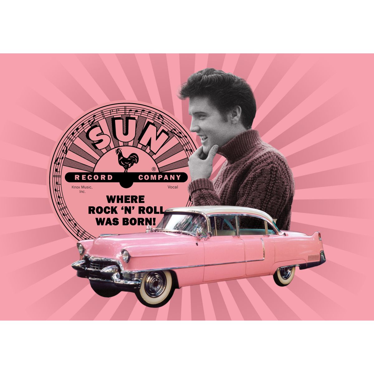 Elvis Pink Cadillac Postcard