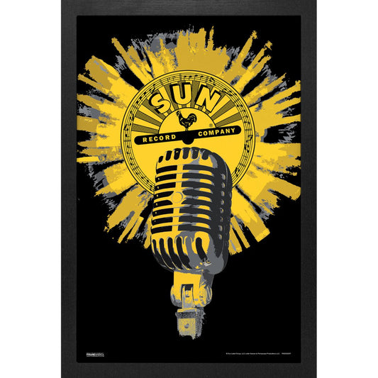 Sun Records - Microphone 11x17 Framed Print