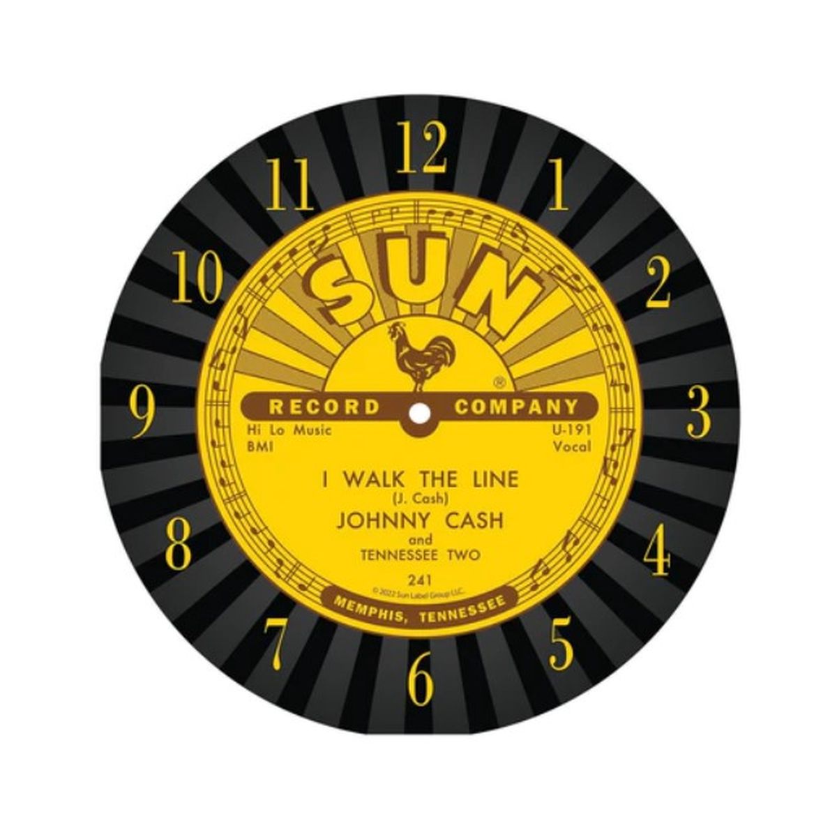 Sun Records Johnny Cash I Walk The Line Clock