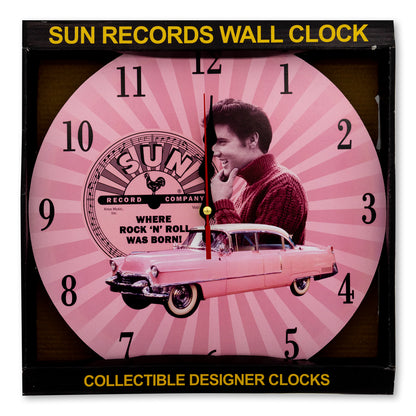 Sun Records Elvis Pink Cadillac Wall Clock