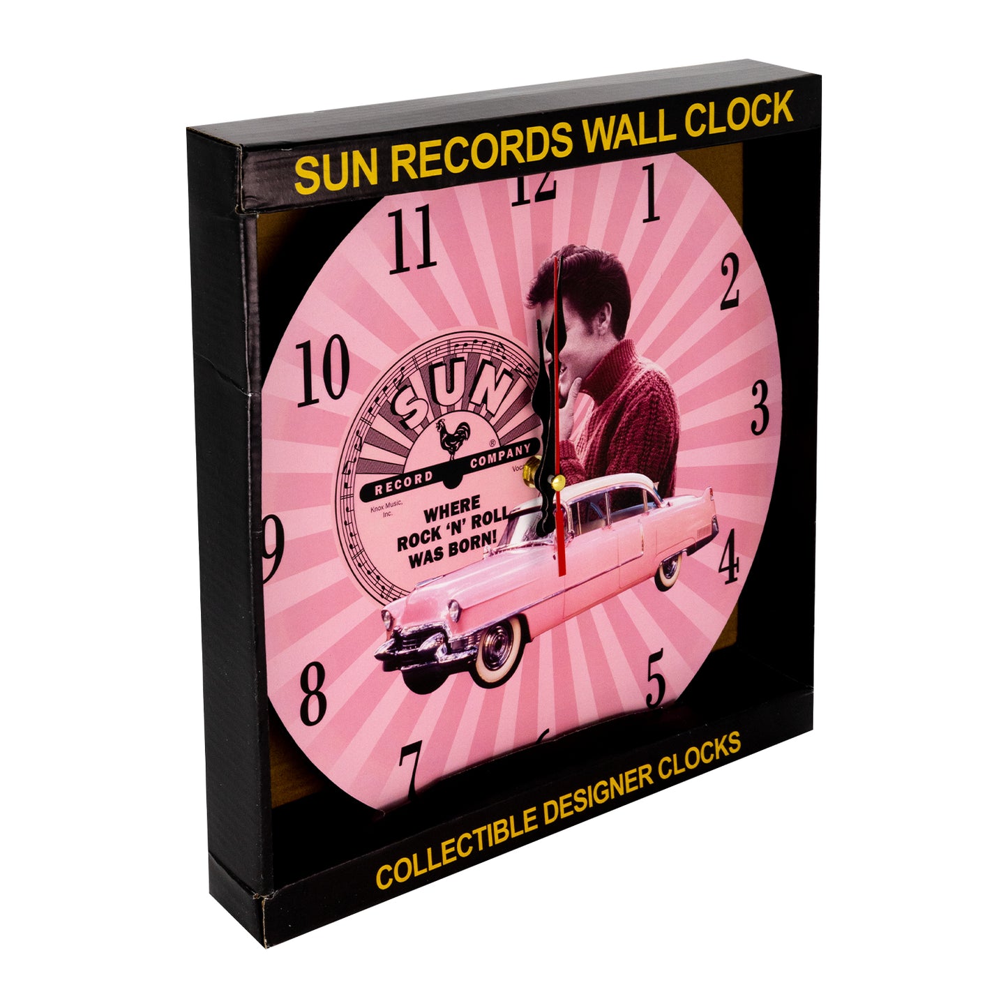 Sun Records Elvis Pink Cadillac Wall Clock