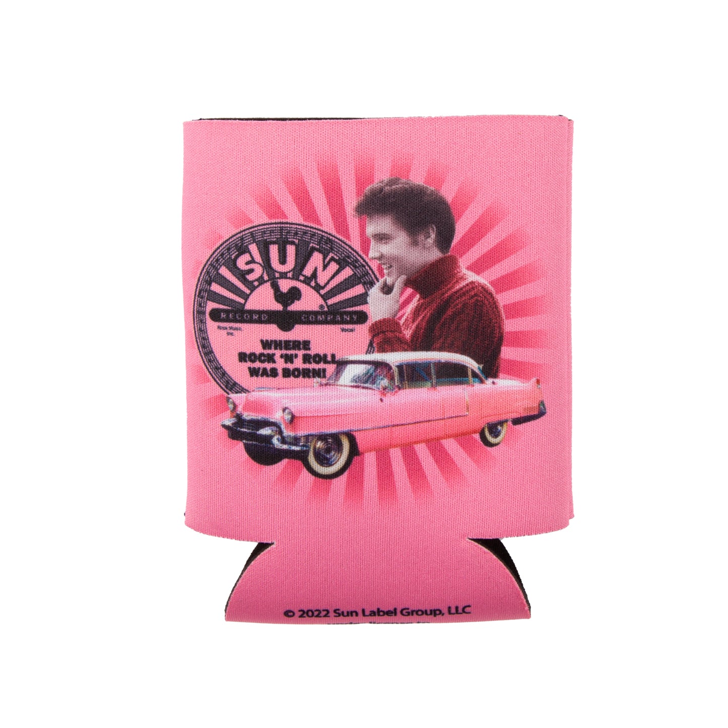 Elvis Pink Cadillac Can Koozie