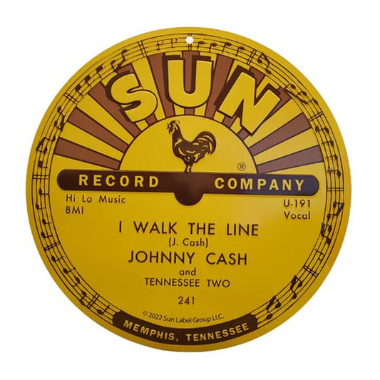 Sun Records Tin Sign Johnny Cash "I Walk The Line"