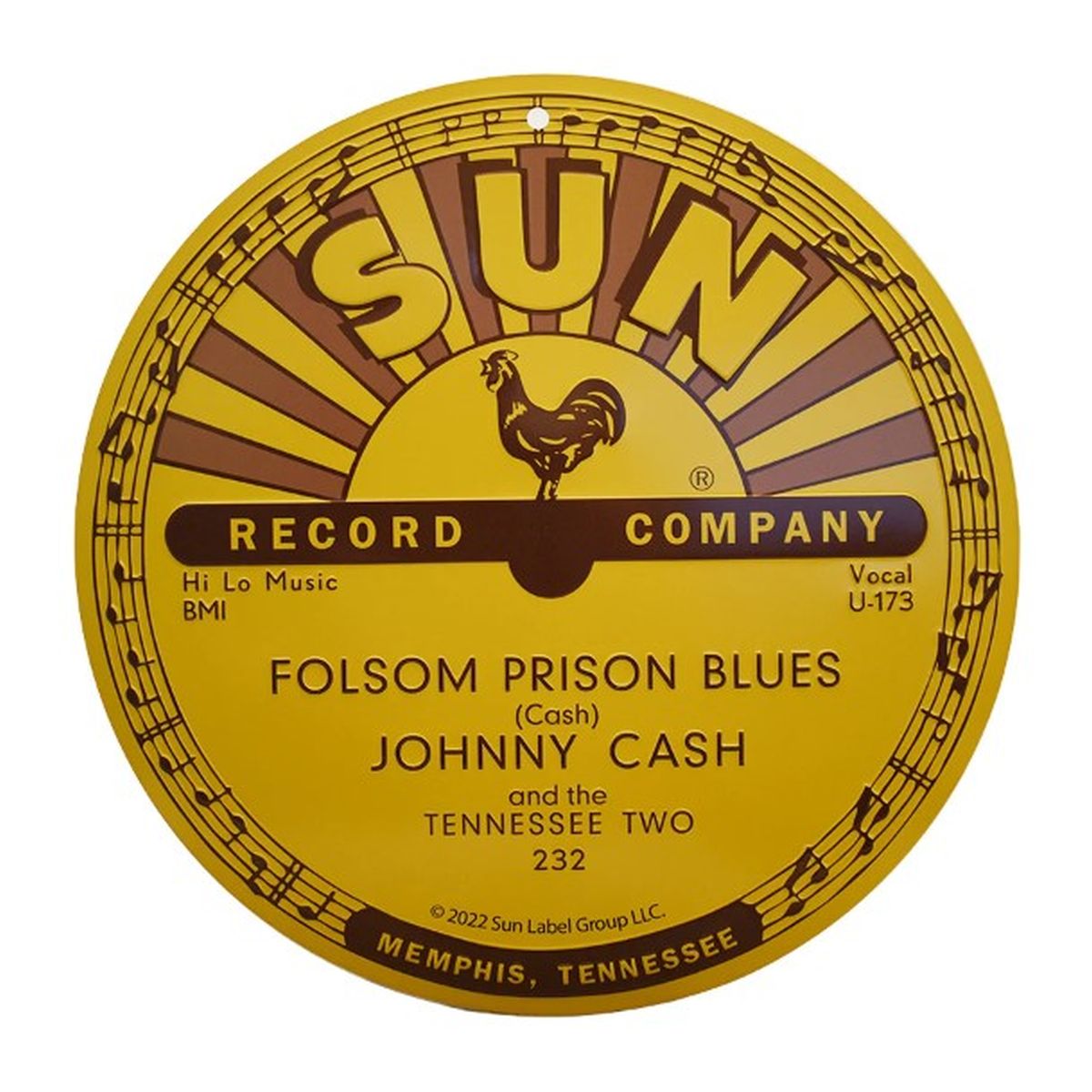 Sun Records Tin Sign Johnny Cash " Folsom Prison Blues"