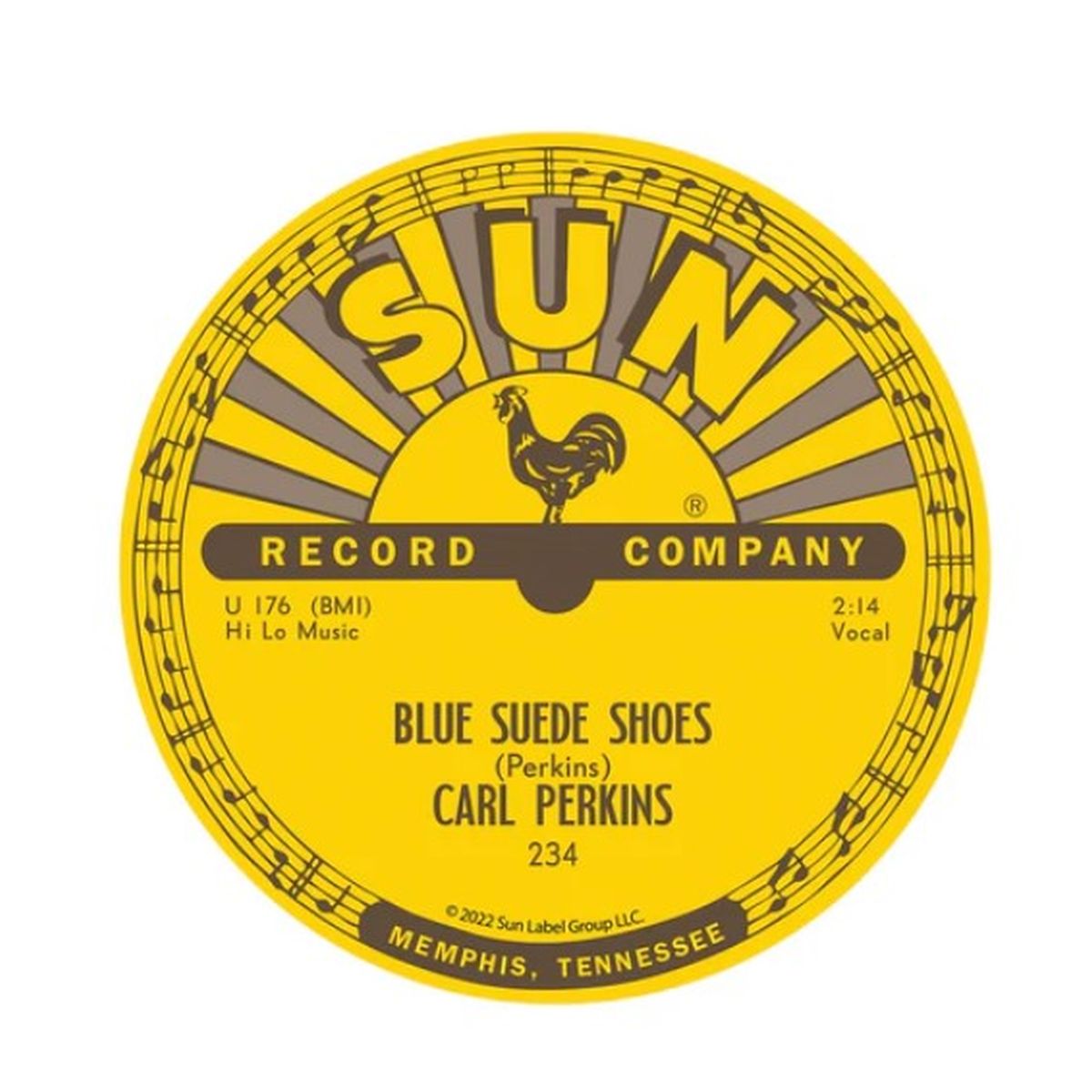 Sun Records Magnet Tin Blue Suede Shoes/Carl Perkins