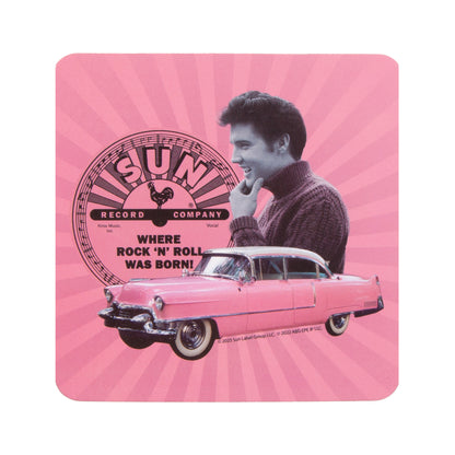 Sun Records Elvis Presley Pink Coaster