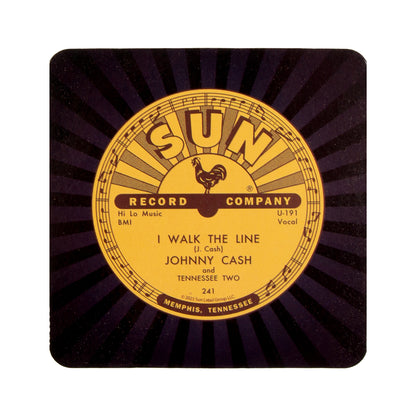 Sun Records Johnny Cash "I Walk The Line" Coaster