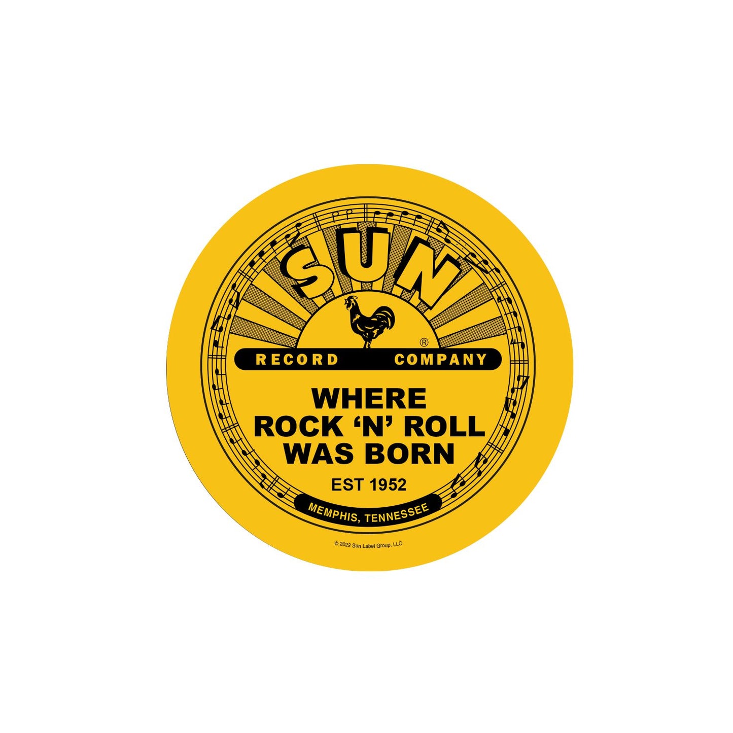 Sun Records Rock 'N' Roll Yellow 3in Magnet