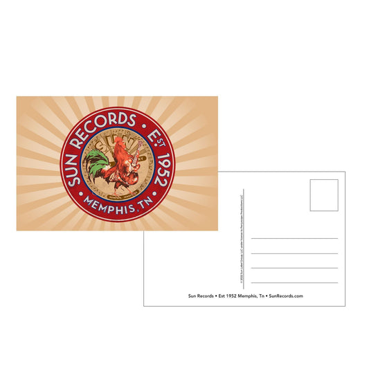 Sun Records Rooster Postcard - Pink Background