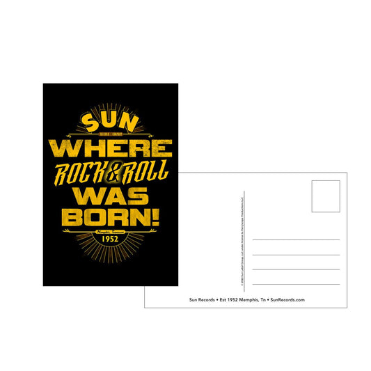 Sun Records Rock N Roll Sunburst Postcard