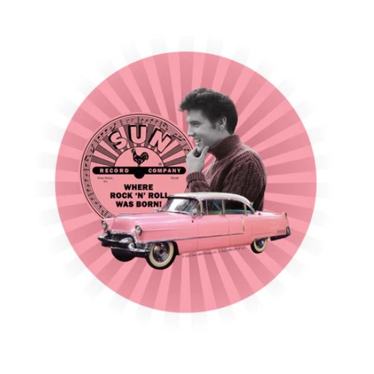 Sun Records Sticker Elvis Pink