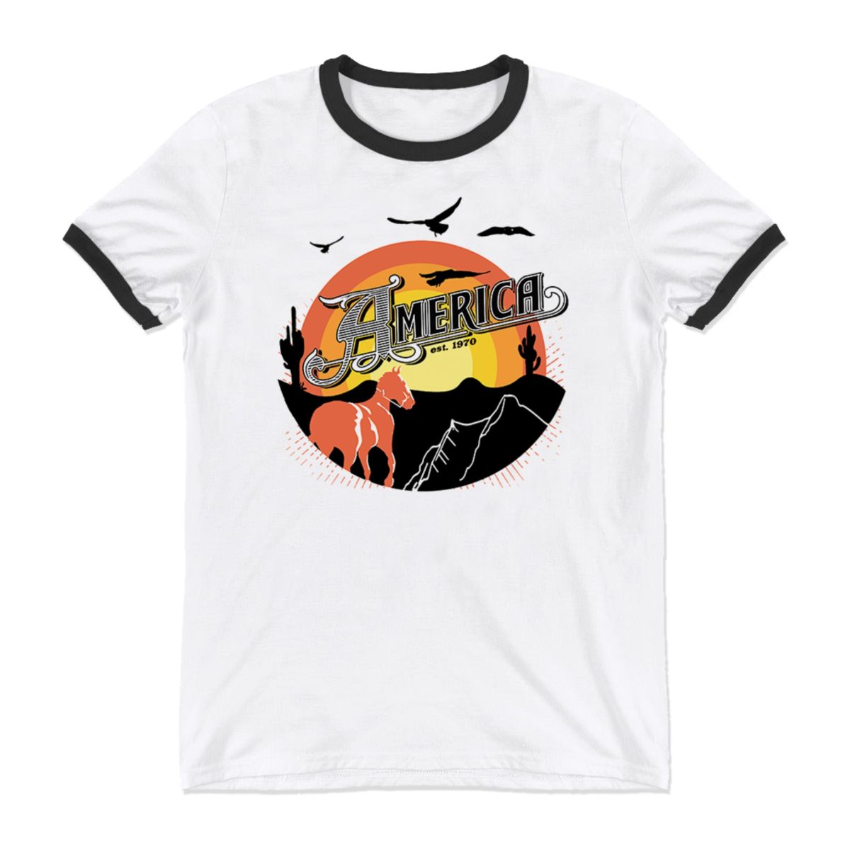 America Sunset Ringer T-Shirt