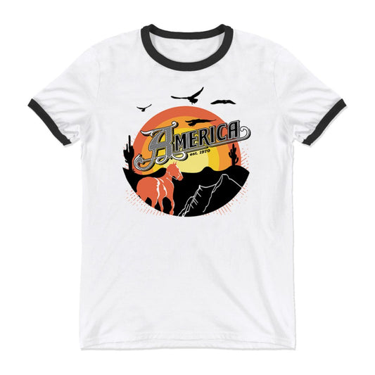 America Sunset Ringer T-Shirt