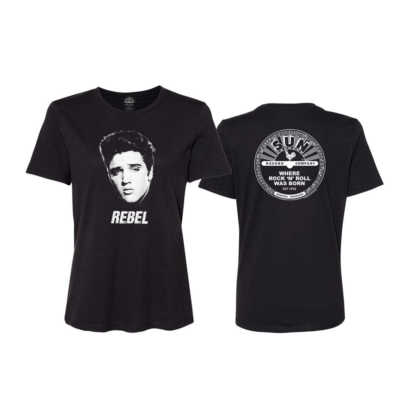 Elvis Presley Rebel Sun Records Womens T-shirt