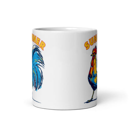 Sun Diner Blue Rooster Mug