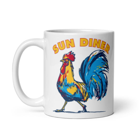 Sun Diner Blue Rooster Mug