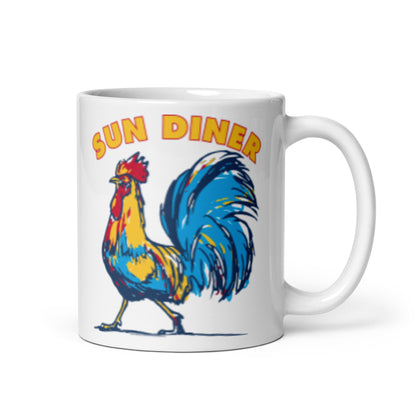 Sun Diner Blue Rooster Mug