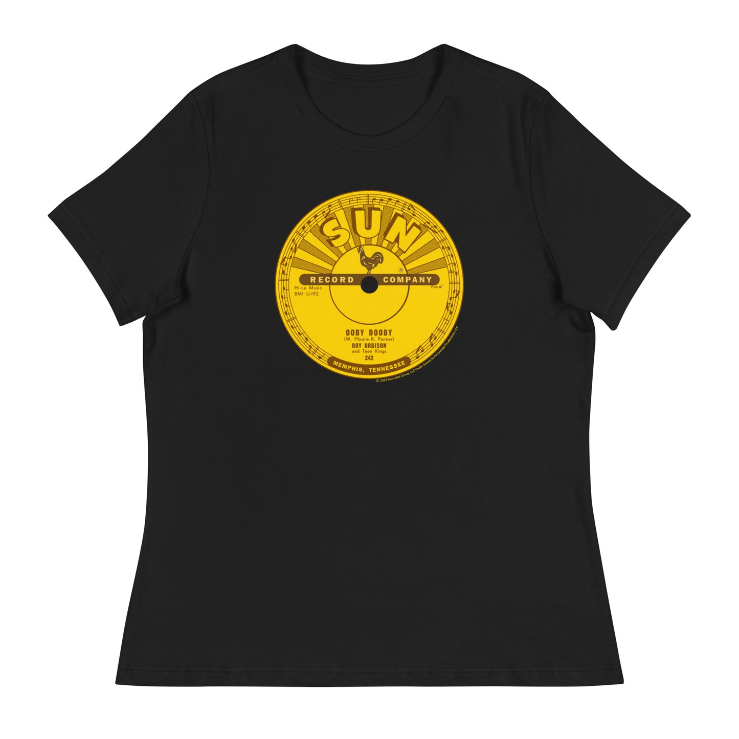 Roy Orbison Oobie Doobie Sun Records Label Fitted T-Shirt