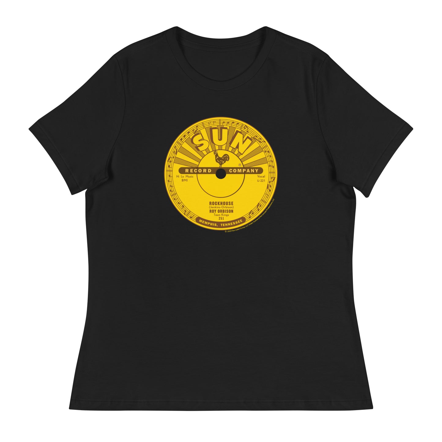 Roy Orbison Rockhouse Sun Records Label Fitted T-Shirt