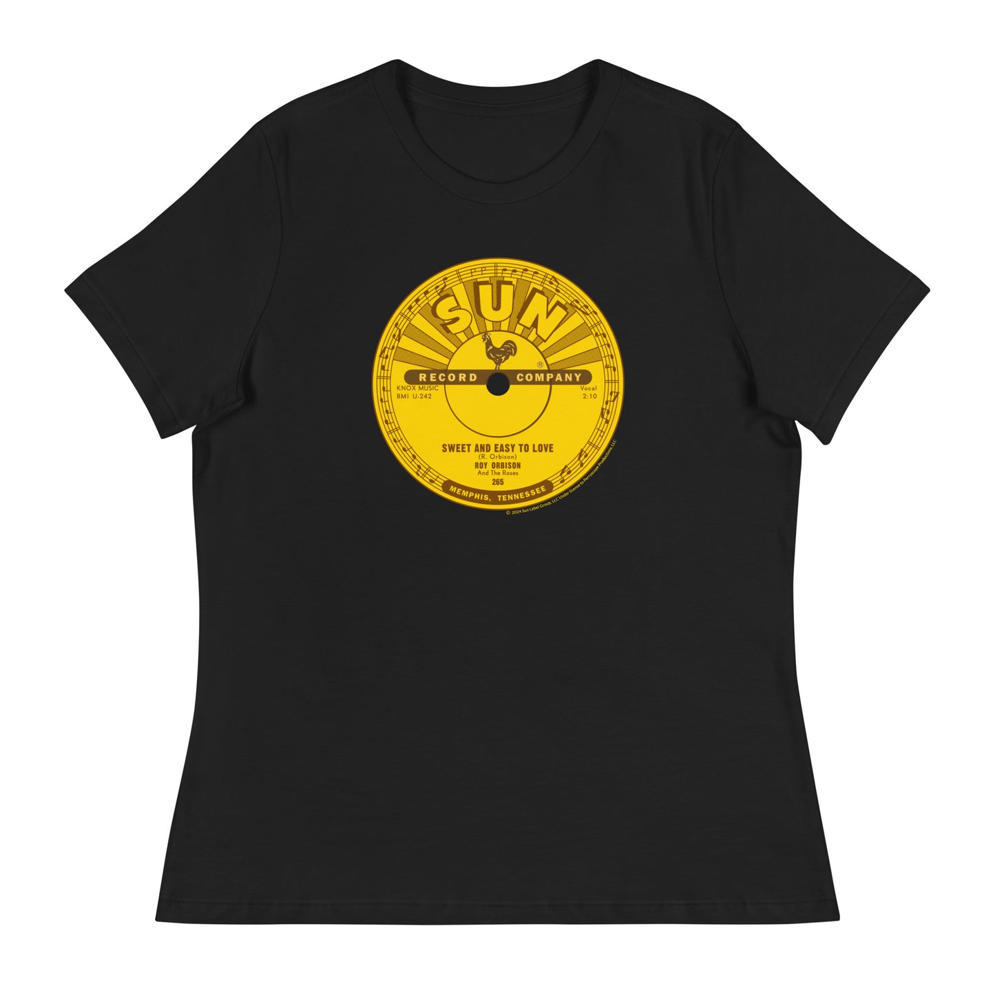 Roy Orbison Sweet & Easy To Love Sun Records Label Fitted T-Shirt