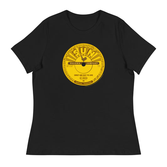 Roy Orbison Sweet & Easy To Love Sun Records Label Fitted T-Shirt