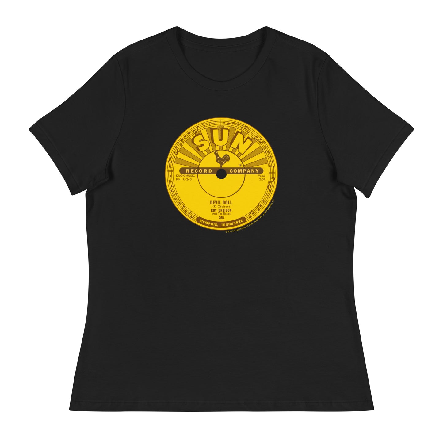 Roy Orbison Devil Doll Sun Records Label Fitted T-Shirt